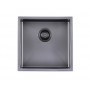 Gun Metal Grey Stainless Steel Handmade Top/Undermount Single Bowl Kitchen Sink 440*440*205mm